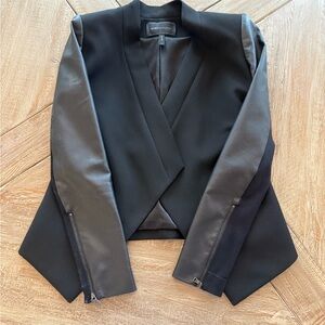 BCBGMaxAzria Black Blazer with Notched Lapel and Structured Shoulders